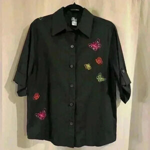 Women’s Black Ali Miles Button Down